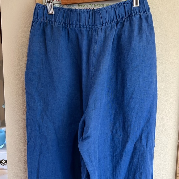 Tahari gorgeous blue linen pants S - Picture 3 of 6